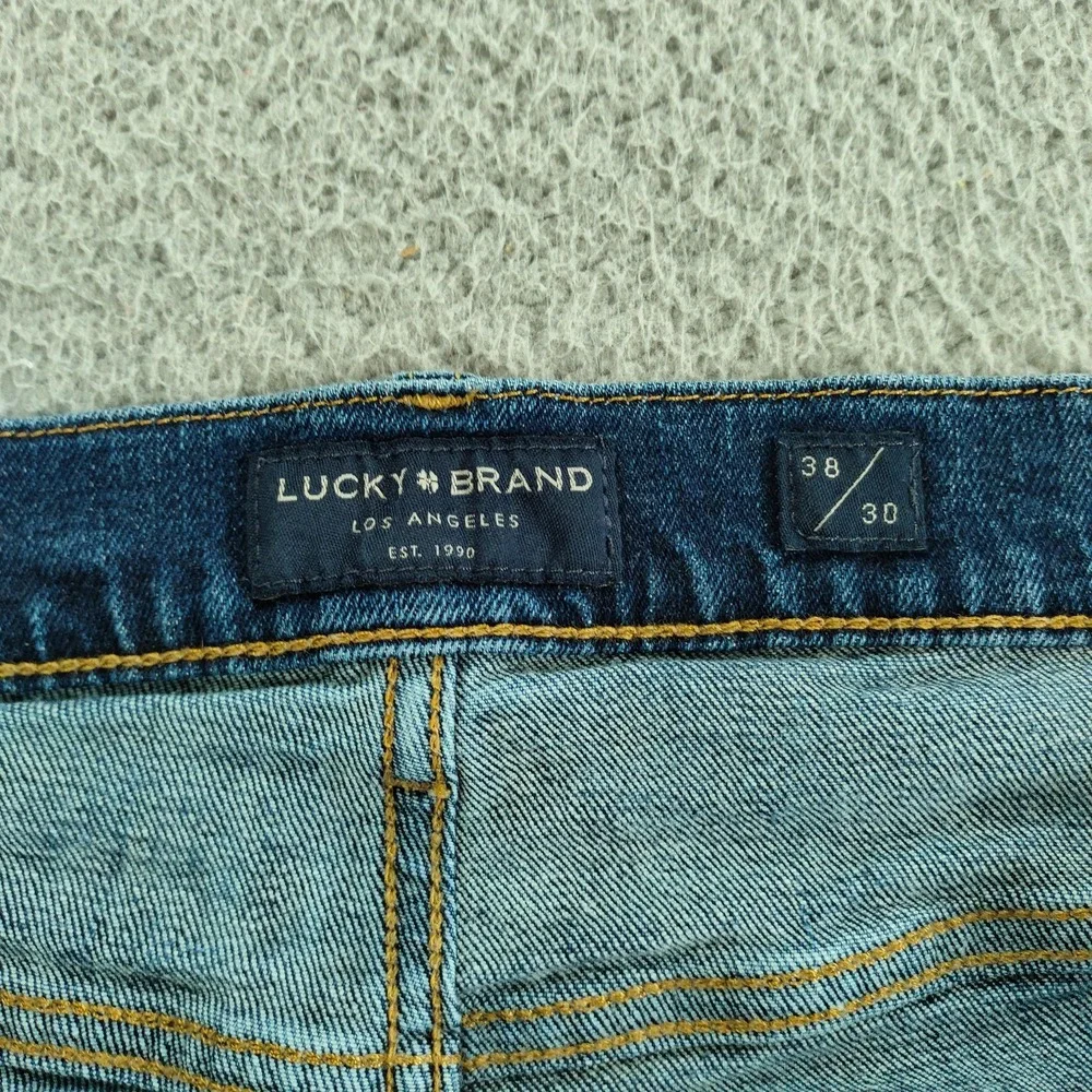Lucky Brand 121 Heritage Slim Jeans Mens 38x30 Blue Medium Wash Stretch Denim
